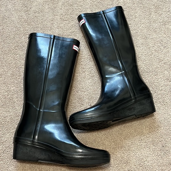 HUNTER Arolla wedge rain boots size 10 - Picture 3 of 16
